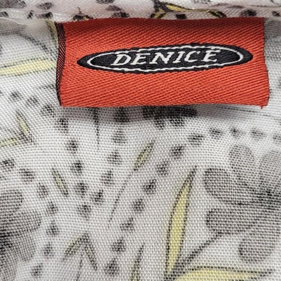 Denice women’s size small gray floral print scrub top with tie back - Picture 2 of 5